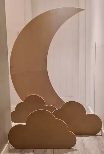Moon with attached clouds