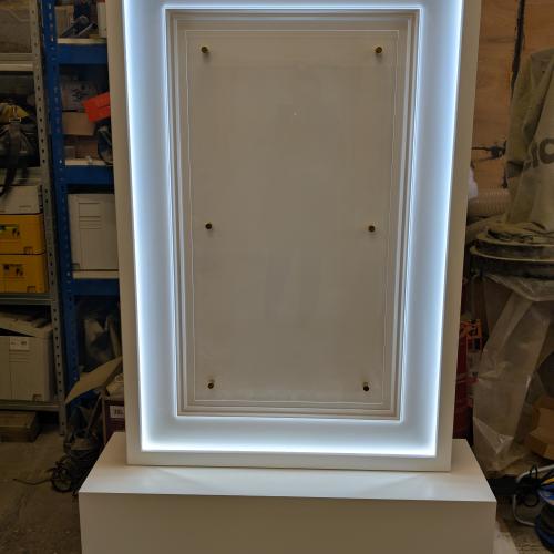Light up Welcome sign with stand and lights